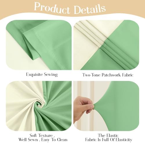 Green Beige Arch Backdrop Covers Set of 3 Wedding Arch Covers Stretchy Backdrop Baby Shower Birthday Party Arches Cover 6FT 6.6FT 7.2FT Arch Stand Cover Spandex Bridal Shower Decoration - Image 6
