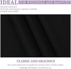Showgeous 108 Inch Black Round Tablecloths, Polyester Table Covers - Image 5