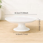 Bone China Cake Stand Chic, 12 inch Ceramic Round Cake Stand for Cupcake, Cake Plate Pedestal for Dessert Table, Food Display Risers Serving Tray Fruit Platter for Decor, Wedding, Restaurant, Party - Image 3