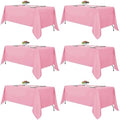 Fitable 6 Pack Pink Tablecloths 70x120 Inch for 6-8 Ft Rectangle Tables by Fitable