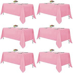 Fitable 6 Pack Pink Tablecloths 70x120 Inch for 6-8 Ft Rectangle Tables by Fitable