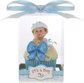 Keepsake Figurine 12 pcs Baby Boy Inside Blue Cup Cake | Awesome Decorations or Party Favors | for Pregnancy Announcements, Gender Reveals, Birthday and Special Celebrations by MEGA+FAVORS