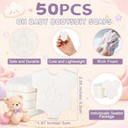 50 Sets Baby Shower Soap Favors for Guests Boy Girl Mini Handmade Scented Soaps with Thank You Tags and Organza Bags for Shower Gender Reveal Party Favors (Oh Baby,White Bodysuit) - Image 2