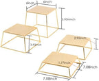 Dessert Table Risers Display Stands Food display Gold Metal Square Retail Pizza,Cupcake,Candy Stands Food Platter Tray,6x6 INCH,Set of 4 - Image 2