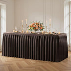 Chocolate Polyester Table Cloths for Rectangle 8 Foot Tables, 1 Pack Wrinkle Free Tablecloths Stretchy Banquet Ruffle Fitted Table Cover Desk Skirt for Parties Wedding Birthday Baby Shower by Unknown
