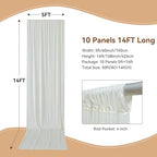 50×14ft Wrinkle Free Ivory Backdrop Curtain, Soft Silky Easy to Drape Cream Wedding Drapes for Backdrop, 10 Panels 5×14ft Photo Backdrop Curtains for Parties Birthday Photography Background Cloth - Image 2