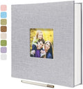 Large Photo Album Self Adhesive, DIY Scrapbook Album for 4x6 8x10 10x12 Pictures, 60 Pages Light Grey Linen Cover Memory Book, Ideal Gift for Family Wedding Baby Christmas Anniversary by HoneyTolly