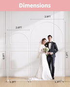 Pureegg White Arch Backdrop Stand Set, Metal, Set of 2, 7.2 ft and 6 ft - Image 2