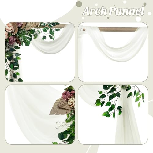 Pack of 1 Wedding Arch Drape Panel Fabric 30" x 40ft - Ivory - Image 5