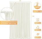 10ft x 10ft Ivory Backdrop Curtain for Wedding Ivory Wrinkle Free Backdrop Drapes Panels for Parties Baby Shower Bridal Shower Birthday Photo Photography Polyester Fabric Background Decoration - Image 5