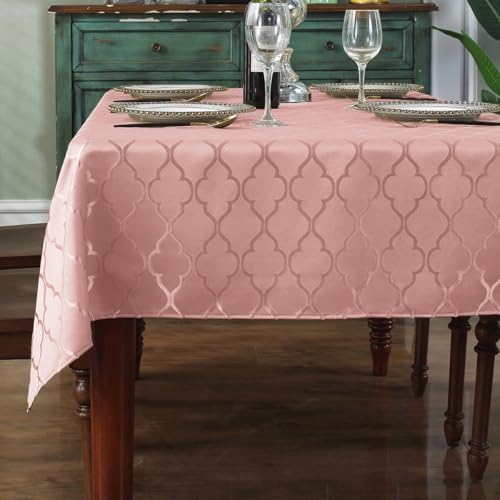 SASTYBALE Jacquard Tablecloth Rectangle, Pink, 60 x 120 Inch by SASTYBALE
