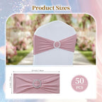 Babenest 50PCS Spandex Chair Sashes Bows with Buckle Dusty Pink - Image 6