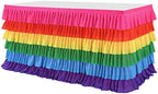 Rainbow Tablecloth Unicorn Tutu Table Skirt for Rectangular Table Birthday Unicorn Party Christmas Decoration 14ft - Image 3