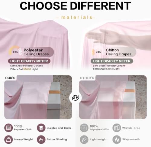 50ft×15ft Light Pink Backdrop Curtain for Wedding Parties - Image 3