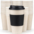 Promora 16 oz Natural Cream Disposable Coffee Cups with Lids & Sleeves, Hot Coffee Cup Sleeves Disposable, Premium Insulated To Go Coffee Paper Cups with Lids & Sleeves (16 oz, Pack of 100) by Promora