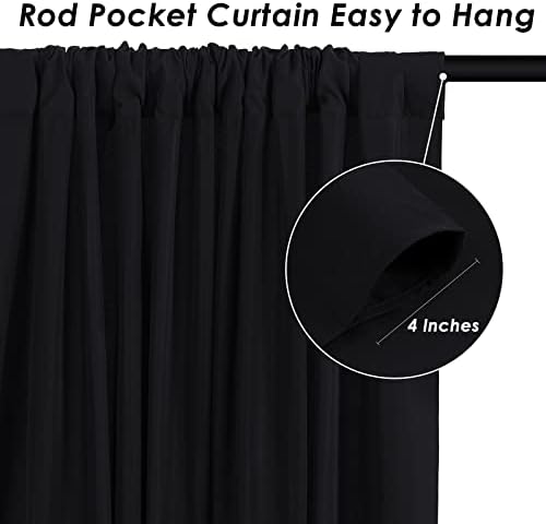 Black Backdrop Curtains 20ftx10ft Halloween Polyester Photo Drapes - Image 5