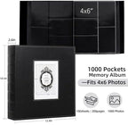 RECUTMS Photo Album 4x6 Pictures 1000 Photos Leather Large Baby Album Black - Image 3