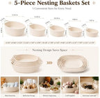 Gift Basket Kit Set of 5, Woven Rope Baskets for DIY Gifts - Image 7