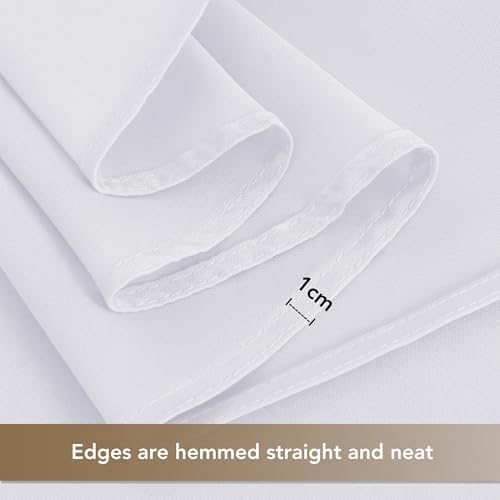 sancua White Round Tablecloth 132 Inch Fit 54-96 Inch Tables, 6 Pack - Image 5