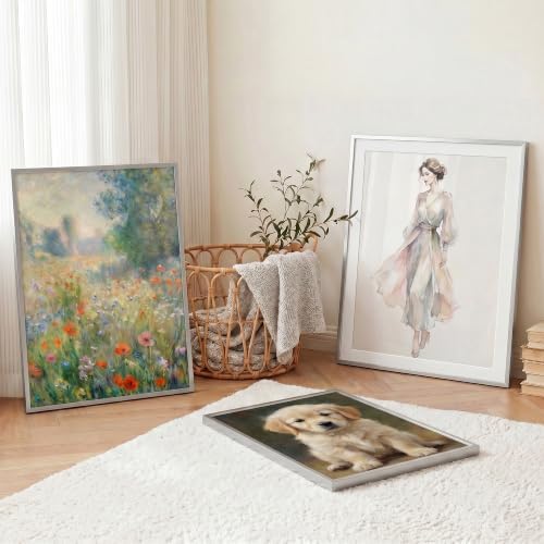 19x27 Metal Picture Frame, Aluminum Poster Frame with Real Glass, Silver - Image 7