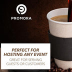 Promora 12 oz Natural Cream Disposable Coffee Cups with Lids & Sleeves, Hot Coffee Cup Sleeves Disposable, Premium Insulated To Go Coffee Paper Cups with Lids & Sleeves (12 oz, Pack of 80) - Image 4