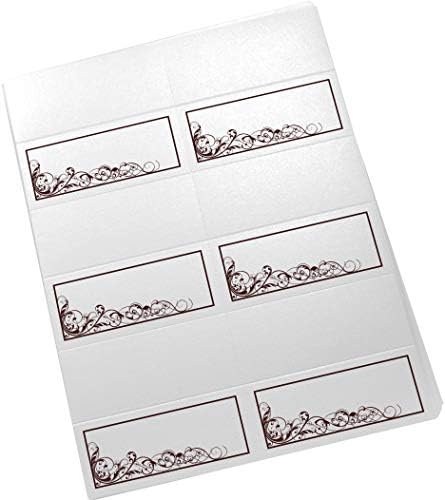 Scribble Vintage Swirl Printable Place Cards, Chocolate, Set of 150 (25 She - Image 3