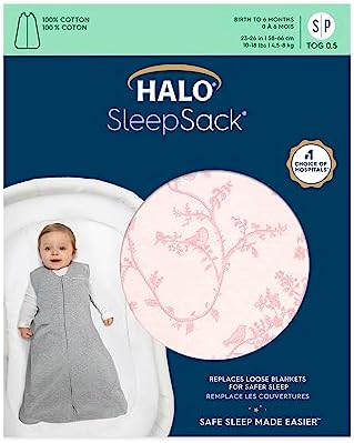HALO SleepSack, 100% Cotton Wearable Blanket, Swaddle Transition Sleeping Bag, TOG 0.5 - Image 2