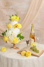 TINGE TIME Artificial Flowers Combo, Rose Dahlia Yellow Wedding Flowers - Image 3
