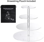 AMEITECH Cupcake Stand, 4-Tier Round Acrylic Cupcake Display Stand Dessert Tower Pastry Stand for Wedding Birthday Theme Party- 15.7 Inches (Transparent) - Image 6