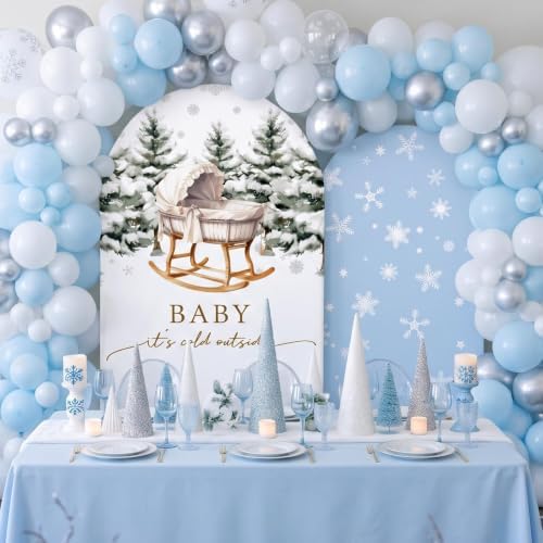 Mindsoft 2 Set Baby It's Cold Outerside Arch Backdrop Cover 7.2ft 6.6ft - Image 6