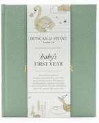 Duncan & Stone Baby Book First Year, Linen Memory Keepsake, Sage Green, 112 by DuncanStonePaperCo