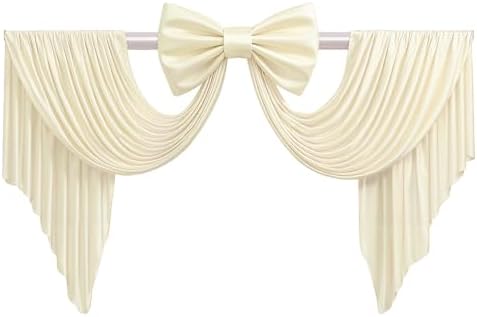 Beige Large Bows Backdrop Giant Bows Birthday Party Decorations Large Giant Bow Decor, Cream Giant Satin Bow Decoration for Wedding Baby Shower Birthday Photo Booth 47"x24" by HBBMAGIC