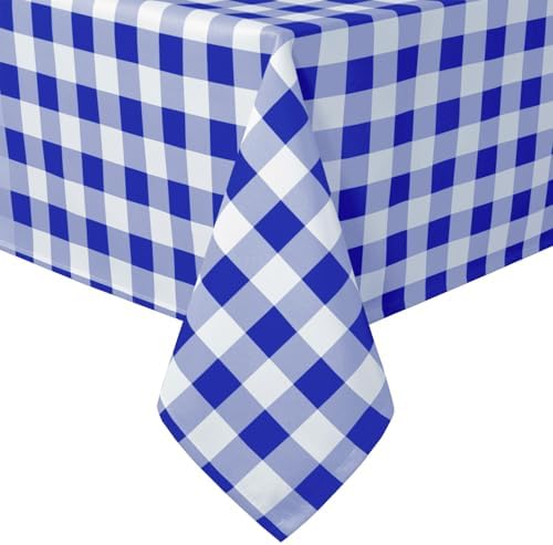 Hiasan Royal Blue and White Checkered Tablecloth Rectangle 60 x 140 Inch by Hiasan