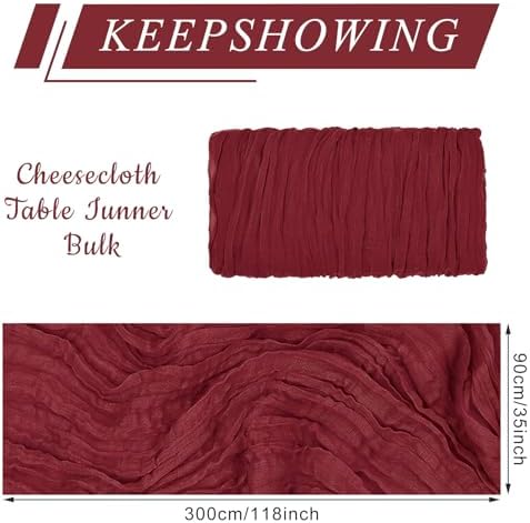 6 Pack Cheesecloth Table Runner 10Ft Christmas Gauze Boho Table Runners for Wedding Decor Bridal Shower Decorations Baby Shower Party(35" x 120") - Image 2