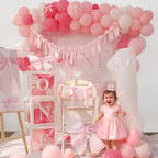 Pink Bow Birthday Decorations Girls Just Wanna Be One First Birthday Pink White Balloon Arch Backdrop High Chair Banner Balloon Boxes Crown Hat For Baby Girls - Image 3