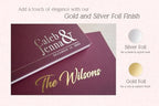 Personalized Foil Wedding Guest Book - 11.5 x 8.5 Custom Wine Colored Guestbook with Customizable First Last Name Date Cover, Hardcover Photo Book for Sign in at Reception Baby Bridal Shower Party - Image 6