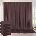 40ft×10ft Wrinkle Free Brown Backdrop Curtain for Parties, 8 Panels 5×10ft Soft Silky Polyester Umber Photo Backdrop Drapes for Teddy Bear Themed Birthday Party Baby Shower Wedding Photography by ENJOYYOURPARTY
