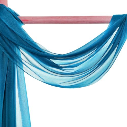 Pack of 35 Yard Chiffon Drapery Fabric, 60" Wide, Multiuse - Dark Teal - Image 6