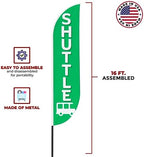 Shuttle Sign Feather Flag Pole Kit for Outdoor by Mavis Printing | 15 FEET Long Polyester Outdoor Banner Flag for Easy Hang | HD Print Swooper Flag Pole Mount to Celebrate Shuttle | Made in USA - Image 5