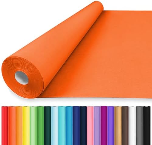 Vanhench 36" x 2400" (200') Orange Wrapping Paper Roll, Solid Color Art Kraft Paper Roll for Halloween Wrapping Birthday Bouquet Flower Crafts Packing Poster Bulletin Board Construction by Vanhench
