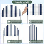 Strip Spandex Arch Backdrop Cover 6.6FT for Balloon Garland Rustic Farmhouse Strip Blue Double-Sided Chiara Backdrop Stand Cover Elastic Fitted Fabric Background for Birthday Party Baby Shower Decor - Image 5