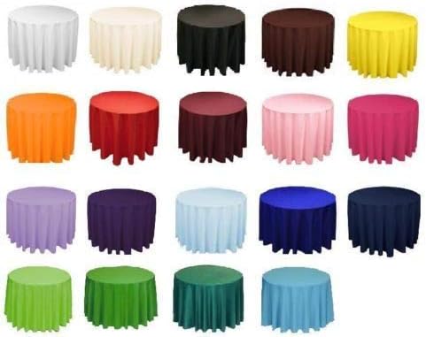 Polyester Round Tablecloth 120" Ideal for 60 inch round table (Beige) - Image 2