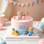 12-Piece Gender Reveal Cake Topper Set with Bear Star Rocking Horse Picks - Image 2