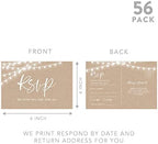 Andaz Press 56-Pack Personalized RSVP Postcards for Wedding Rustic String Lights Cardstock Response Reply Cards for Bridal Shower Baby Shower Birthday Event Custom Date and Return Address 4 x 6-Inch - Image 5