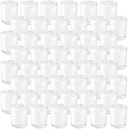 Set of 48 White Votive Candles,Unscented Candles Filled in Clear Glass,Ideal Gift for Weddings,Emergency Lighting,Aromatherapy,Holidays,Meditation,Parties - Image 2