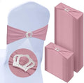VitalCozy 100 Pcs Spandex Chair Sashes with Crown Buckle,Dusty Pink by VitalCozy