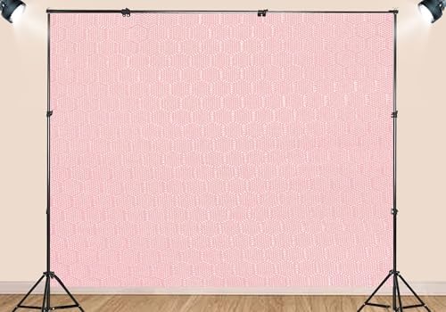 10X7ft Fabric Soft Pink Blush Subtle Honeycomb Woven Texture Backdrop Pastel Rose Background Baby Shower Gender Reveal Bridal Party Decorations Newborn Portrait Photo Studio Props - Image 3