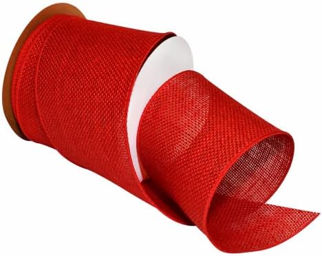 Morex Ribbon 1252.99/10-194 Burlap 4" X 10 YD Jute Wired Ribbon, Rose Red, Arts & Crafts Burlap Roll for Wedding Decor and Farmhouse Christmas Decor, Rustic Christmas Decorations Indoor Home Decor by MorexRibbon