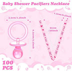 CHENGU 100 Pcs Baby Shower Pacifiers Necklace Bulk,Pink - Image 3