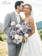 Serwalin Artificial Flowers Grey Silk Flowers for Wedding Decor - Image 2